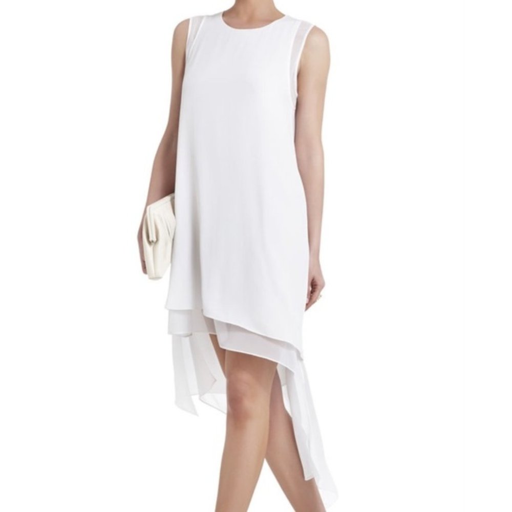 BCBGMAXAZRIA White High-Low Dress XS